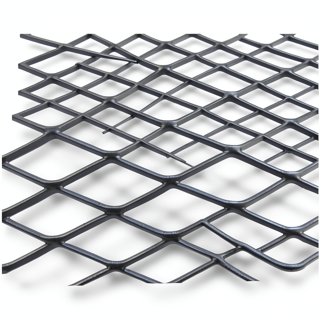 Hot Rolled Black Steel Expanded Metal Mesh 1.7 mm Thickness 1.22 m Width 5 m Length