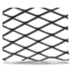 Hot Rolled Black Steel Expanded Metal Mesh Khaleeji 1.7 mm Thickness 1.22 m Width 6 m Length