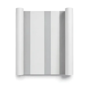 ورق جداري ايطالي لون رمادي شاحب تصميم مقلم، مقاس 10 م×0.53 م