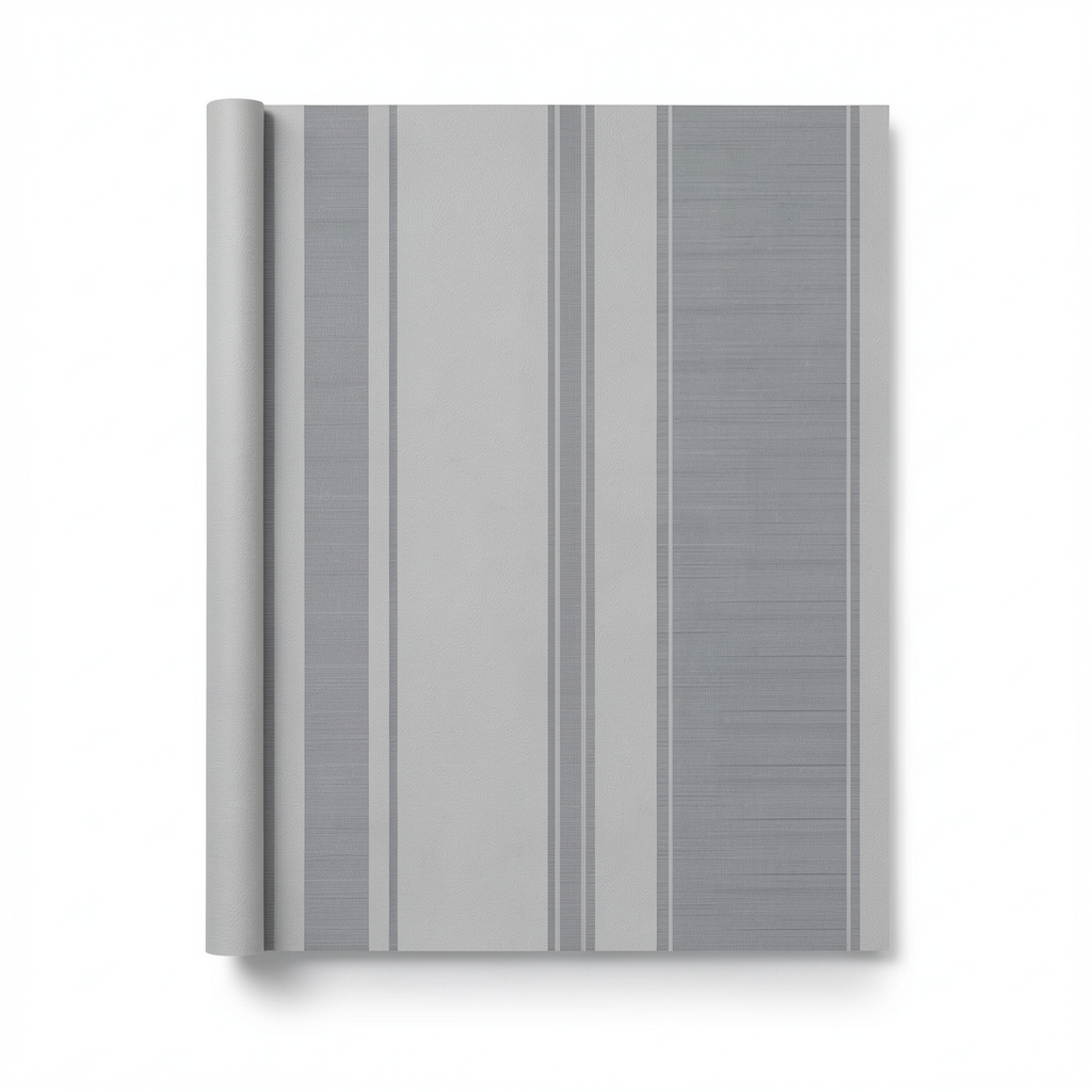 Italian Wallpaper Gray Color Striped Design, Size 10mx0.53m