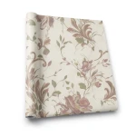 Italian Wallpaper Floral Design 10m x 1.06m Beige, Model 81417