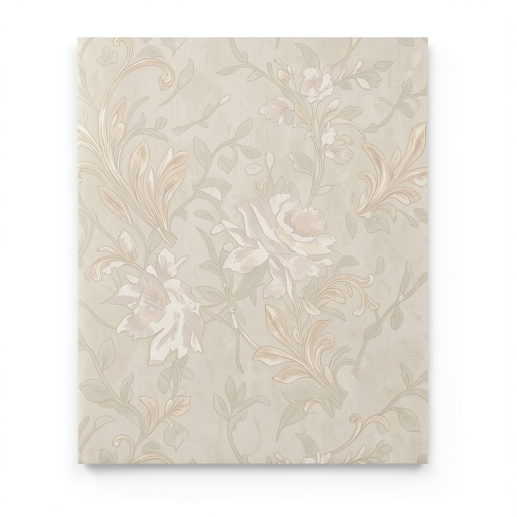Floral Wall Covering 10m x 1.06m Beige Color, Model 81421