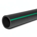 HDPE Polyethylene Pipe Nominal Pressure 4 Bar PE63 200 mm SDR 26 Black/Green