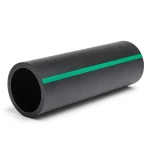 HDPE Polyethylene Pipe Nominal Pressure 4 Bar PE 63 OD 225 mm SDR 26 Black with Green Stripes