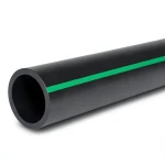 HDPE Polyethylene Pipe Nominal Pressure 4 Bar PE63 200 mm SDR 26 Black/Green