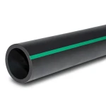HDPE Polyethylene Pipe Nominal Pressure 4 Bar PE63 450 mm SDR 26 Black with Green Stripes