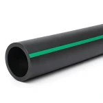 HDPE Polyethylene Pipe PN 4 Bar PE 63 OD 500 mm SDR 26 Black with Green Stripes