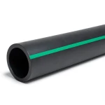 HDPE Polyethylene Pipe PN 4 Bar PE 63, 315 mm SDR 26 Black with Green Stripes