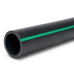 HDPE Polyethylene Pipe Nominal Pressure 4 Bar PE63 OD 355 mm SDR 26 Black with Green Stripes