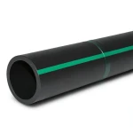 HDPE Polyethylene Pipe PN 4 Bar PE 63 OD 500 mm SDR 26 Black with Green Stripes