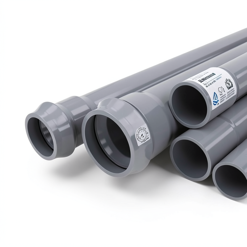 UPVC Pipes Nominal Pressure 8 Bar Outside Diameter 630 mm Thickness 19.3 mm Gray | Al Watania Plastics