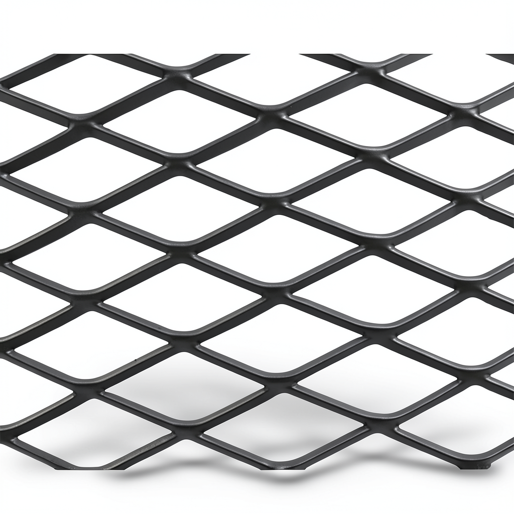 Hot Rolled Black Steel Expanded Metal Mesh Khaleeji 1.8 mm Thickness 1.22 m Width 4 m Length