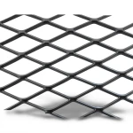 Hot Rolled Steel Expanded Metal Mesh 2.3 mm Thickness 1.22m Width 1m Length, Black