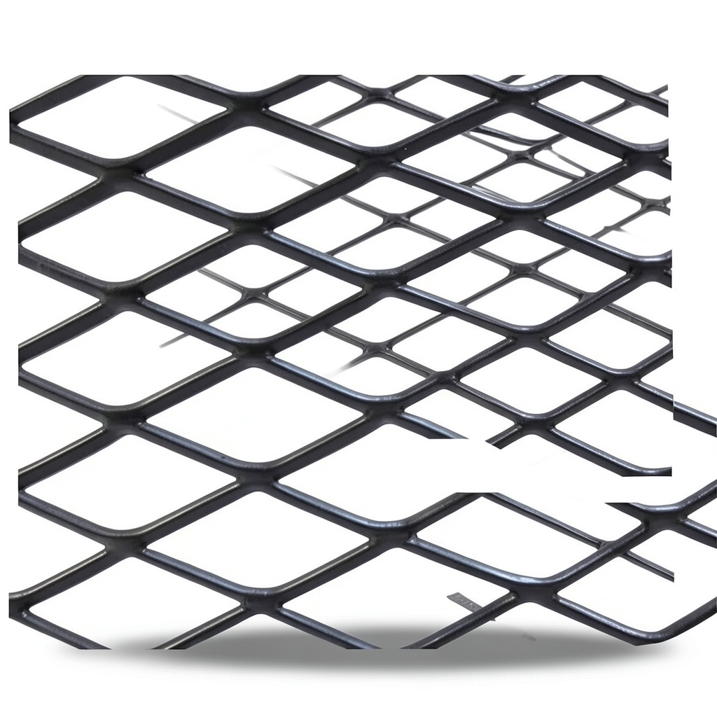 Hot Rolled Steel Expanded Metal Mesh 2.3 mm Thickness 1.22m Width 1m Length, Black