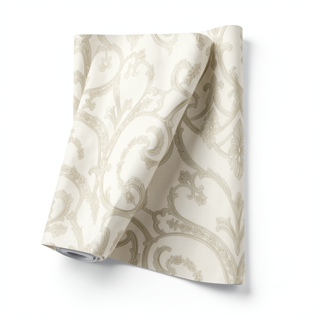 Italian Wallpaper Classic Design 10m x 1.06m, Light Beige