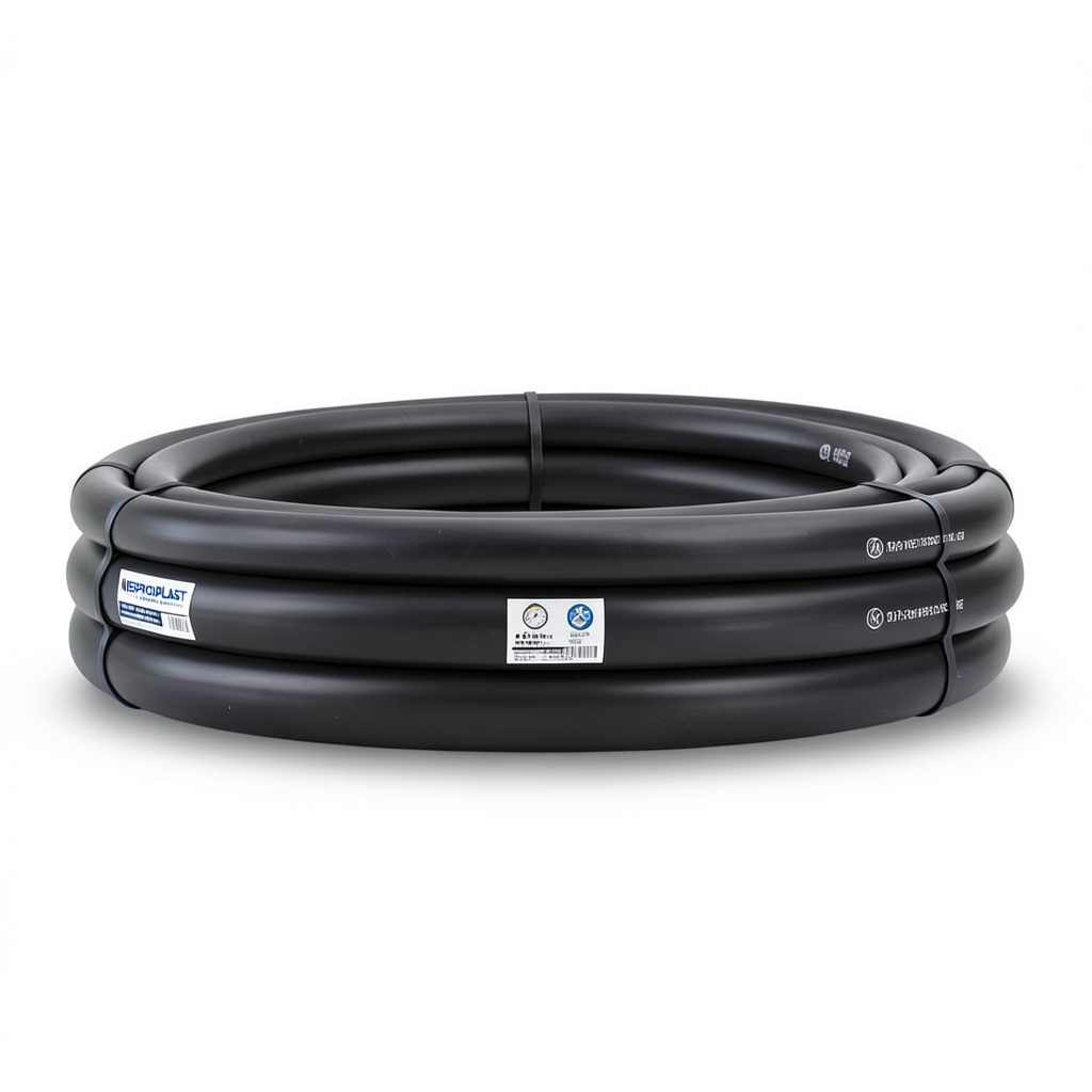 مواسير HDPE نيبروبلاست PE 80 ضغط 3.2 بار قطر خارجي 500 مم سمك 12.3 مم لون اسود | نيبروبلاست