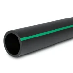 مواسير HDPE ضغط 6 بار PE 63 قطر خارجي 500 مم SDR 17.6 أسود مع خط أخضر
