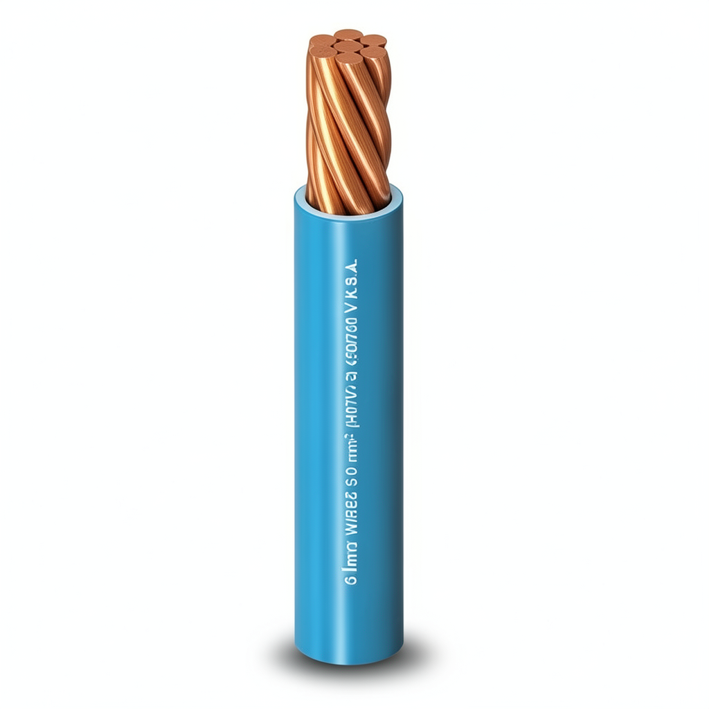 Stranded Copper Single Electrical Wire 6mm2, Heat Resistant PVC Insulated, 450/750V | Al Fanar