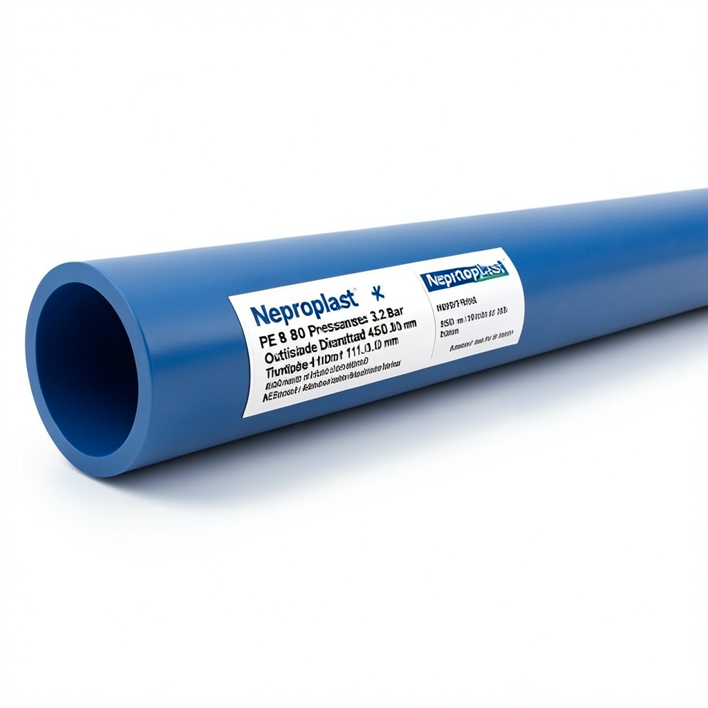 مواسير HDPE نيبروبلاست PE 80 ضغط 3.2 بار قطر خارجي 450 مم سمك 11.0 مم أزرق | نيبروبلاست