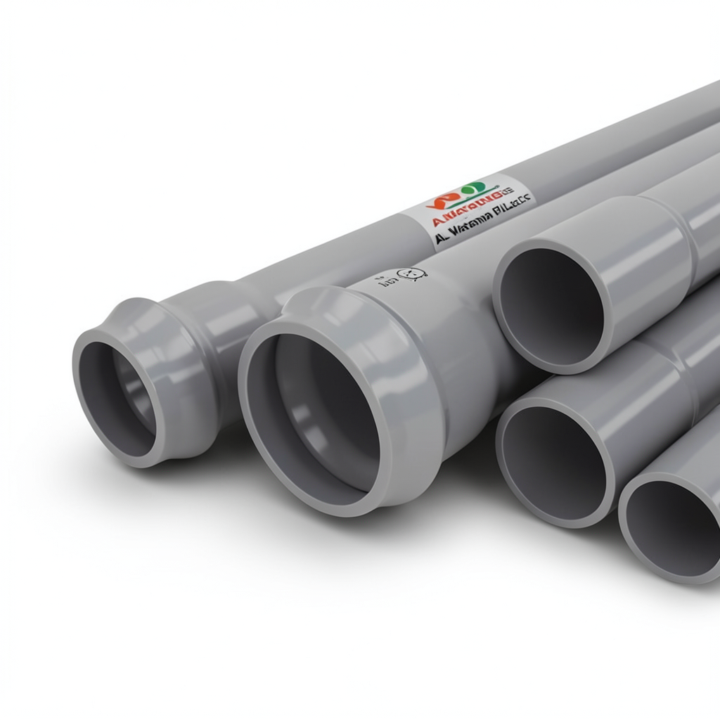 UPVC Pipes Nominal Pressure 20 Bar Outside Diameter 250 mm Thickness 18.4 mm Gray | Al Watania Plastics
