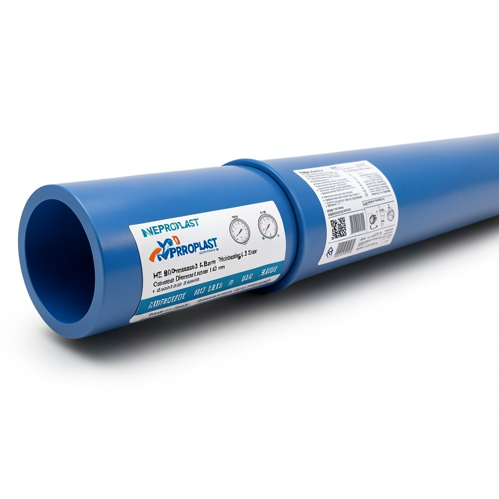 مواسير HDPE PE 80 ضغط 3.2 بار قطر خارجي 140 مم سمك 3.5 مم لون ازرق | نيبروبلاست