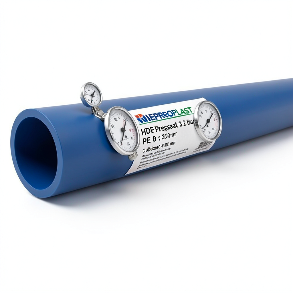 مواسير HDPE نيبروبلاست PE 80 ضغط 3.2 بار قطر خارجي 200 مم سمك 4.9 مم لون ازرق | نيبروبلاست