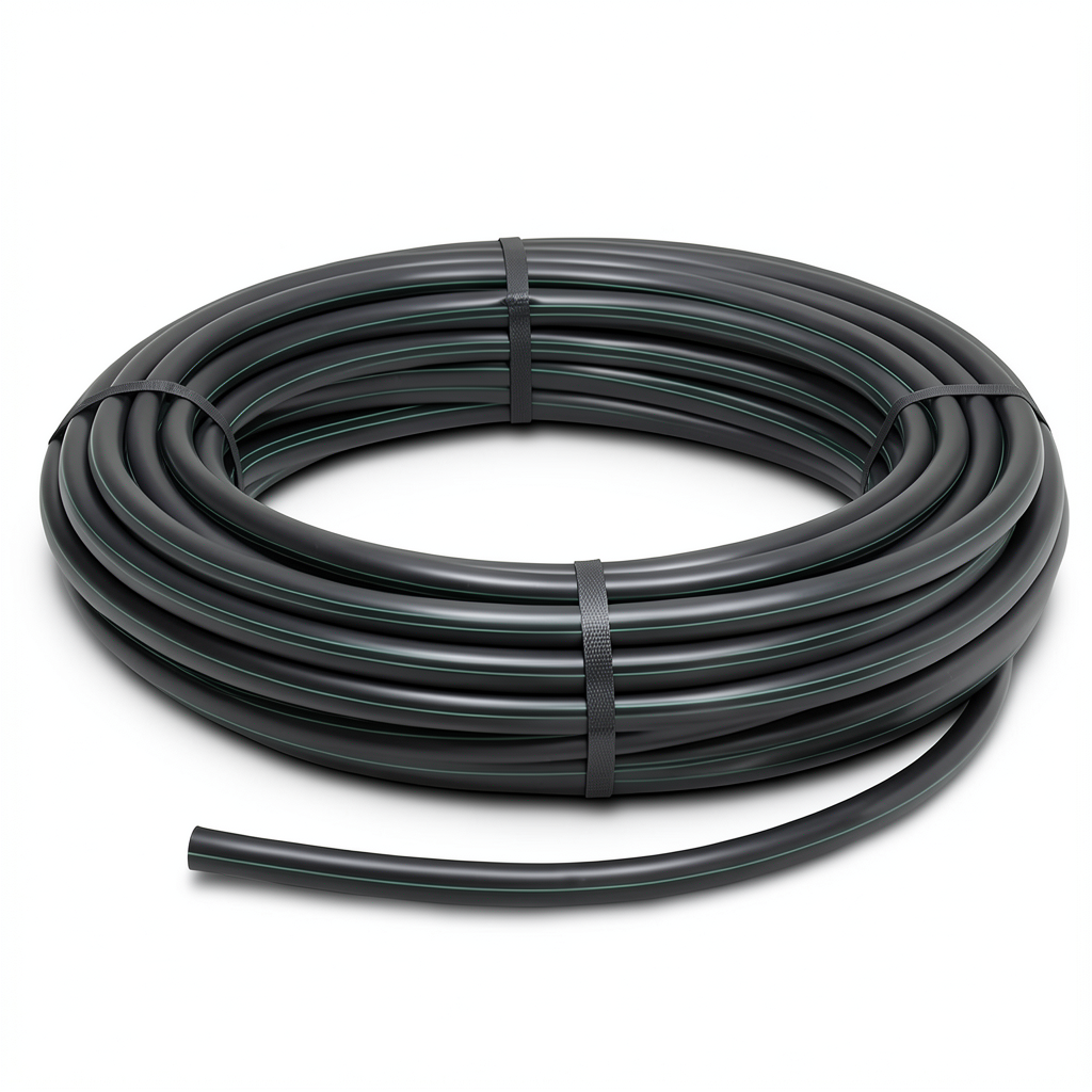 HDPE Polyethylene Plastic Coil Pipe 10 Bar Pressure PE 63, 40 mm Diameter, SDR 11, Black