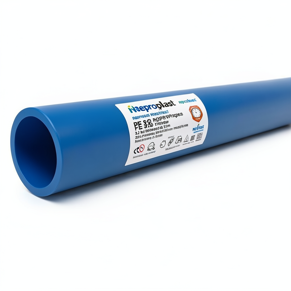 مواسير HDPE نيبروبلاست PE 80 ضغط 3.2 بار قطر خارجي 250 مم سمك 6.2 مم لون ازرق | نيبروبلاست
