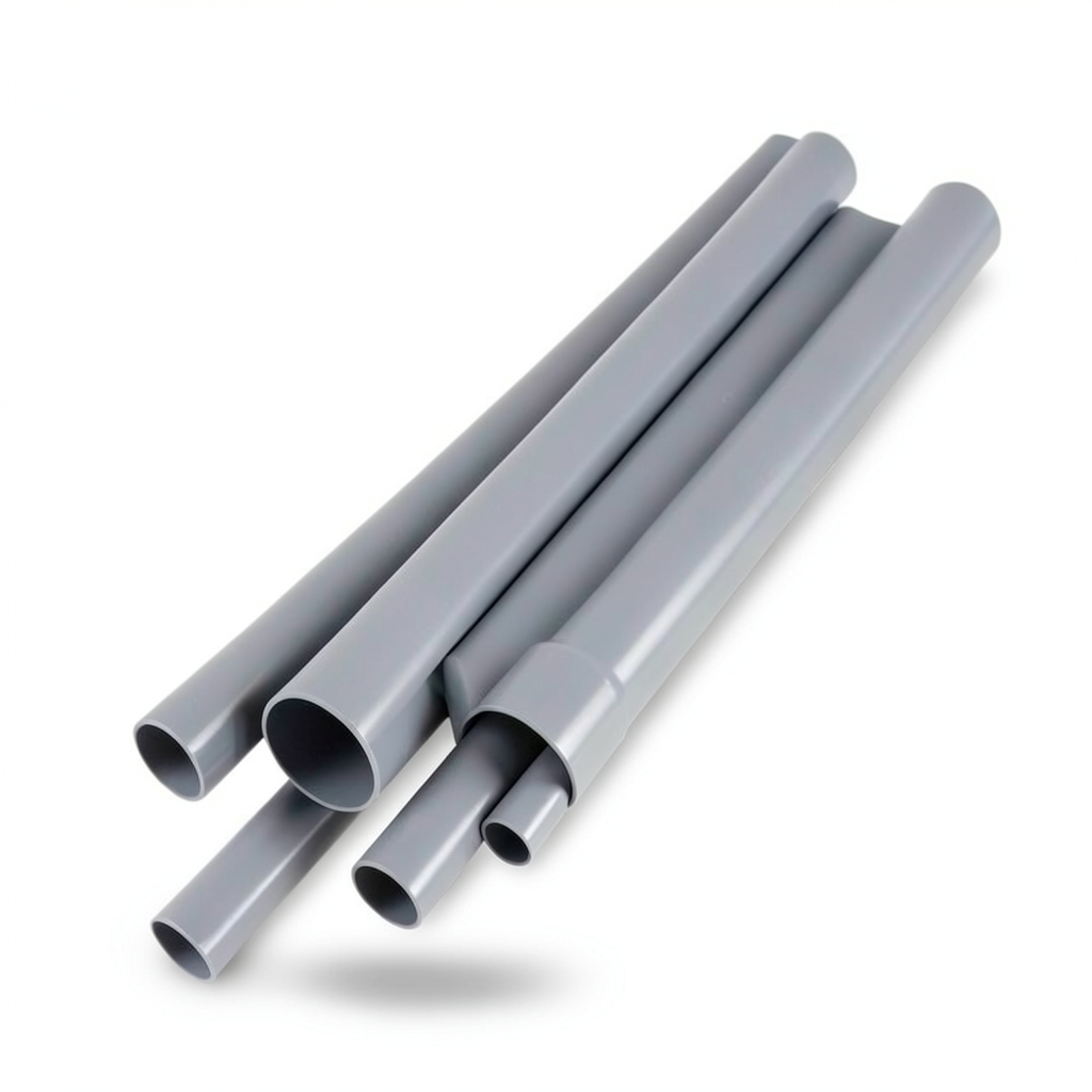 أنابيب UPVC قطر خارجي 125 مم سمك 2.5 مم وزن 1.481 كجم/م رمادي