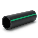 مواسير HDPE ضغط 6 بار PE 63، قطر خارجي 280 مم، SDR 17.6 أسود مع خطوط خضراء
