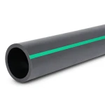 مواسير HDPE ضغط 6 بار PE 63 قطر خارجي 355 مم SDR 17.6 أسود مع خطوط خضراء