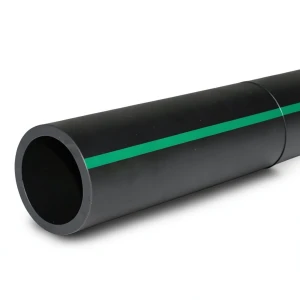 HDPE Plastic Pipe PN 6 Bar PE 63 OD 500 mm SDR 17.6 Black with Green Stripes