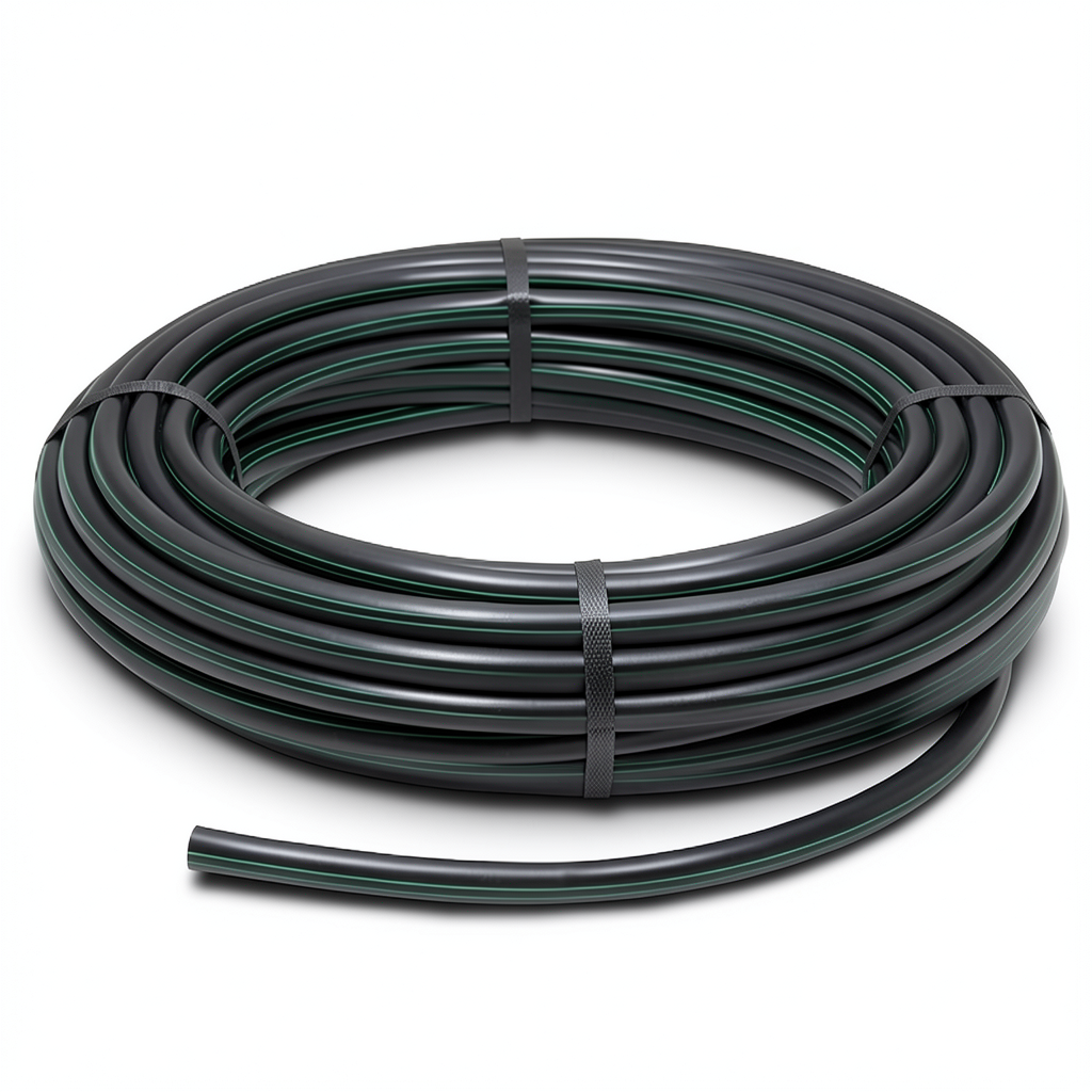 لفة أنابيب HDPE ضغط 10 بار PE 63 قطر خارجي 50 مم SDR 11 لون أسود