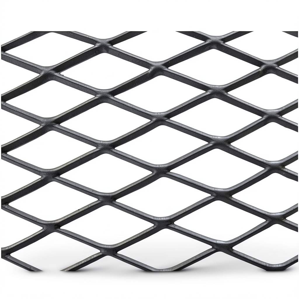 Hot Rolled Black Steel Expanded Metal Mesh Khaleeji 2.3 mm Thickness 1.22x6 m