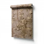 Italian Wallpaper Brown Color Floral Design, Size 10mx0.70m, Model rc17047