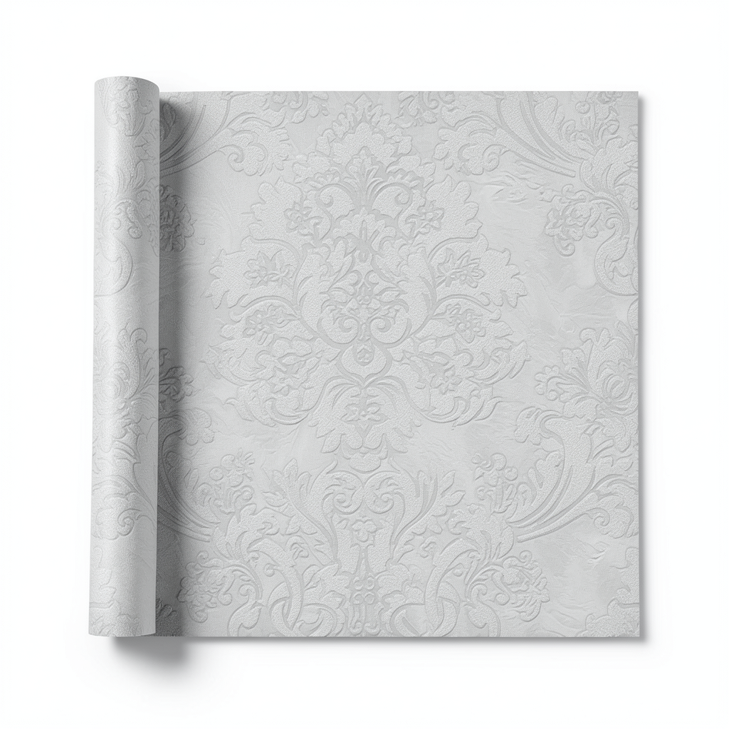 Italian Wallpaper 10m x 0.53m Pale Grey, Model 21113