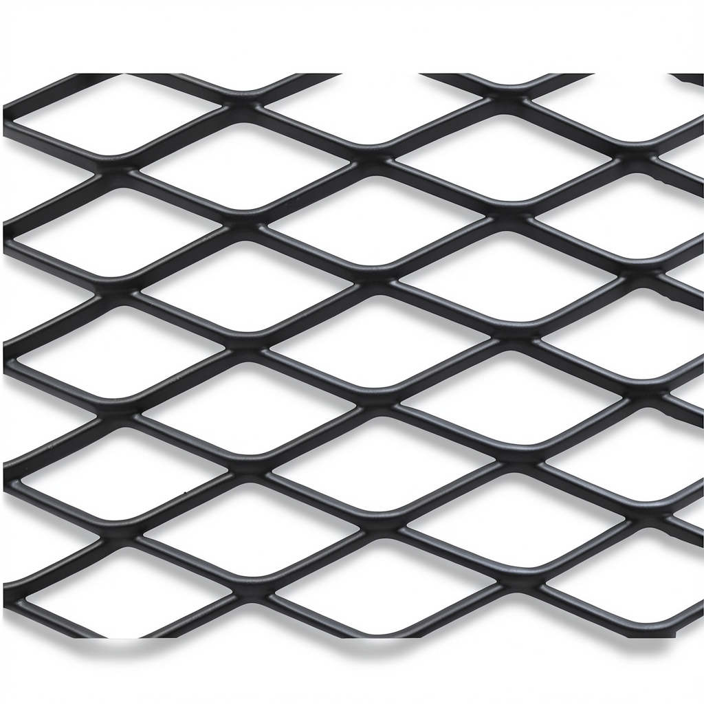 Hot Rolled Black Steel Expanded Metal Mesh Khaleeji 2.7 mm Thick 1.22m Width 7m Length