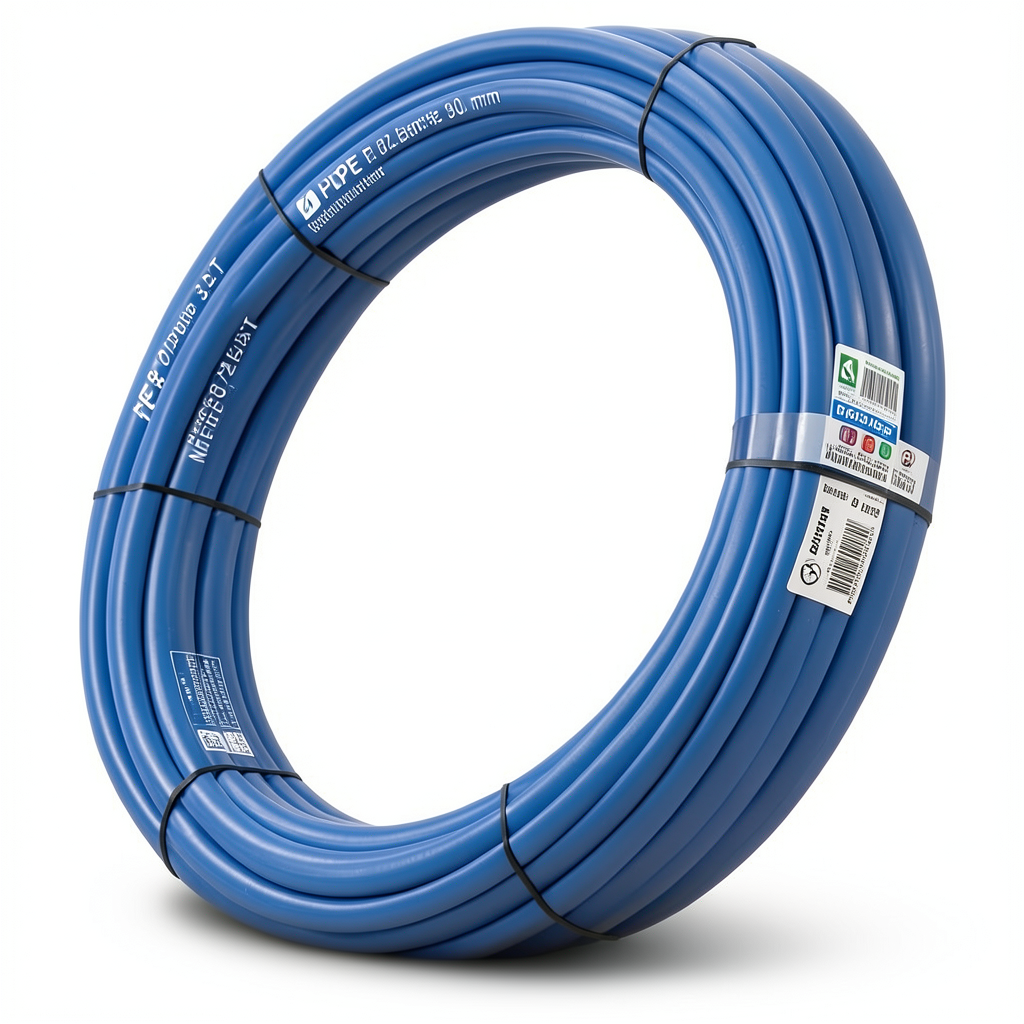 أنابيب HDPE PE 80 ضغط 3.2 بار قطر خارجي 90 مم سمك 2.2 مم لون أزرق | نيبروبلاست