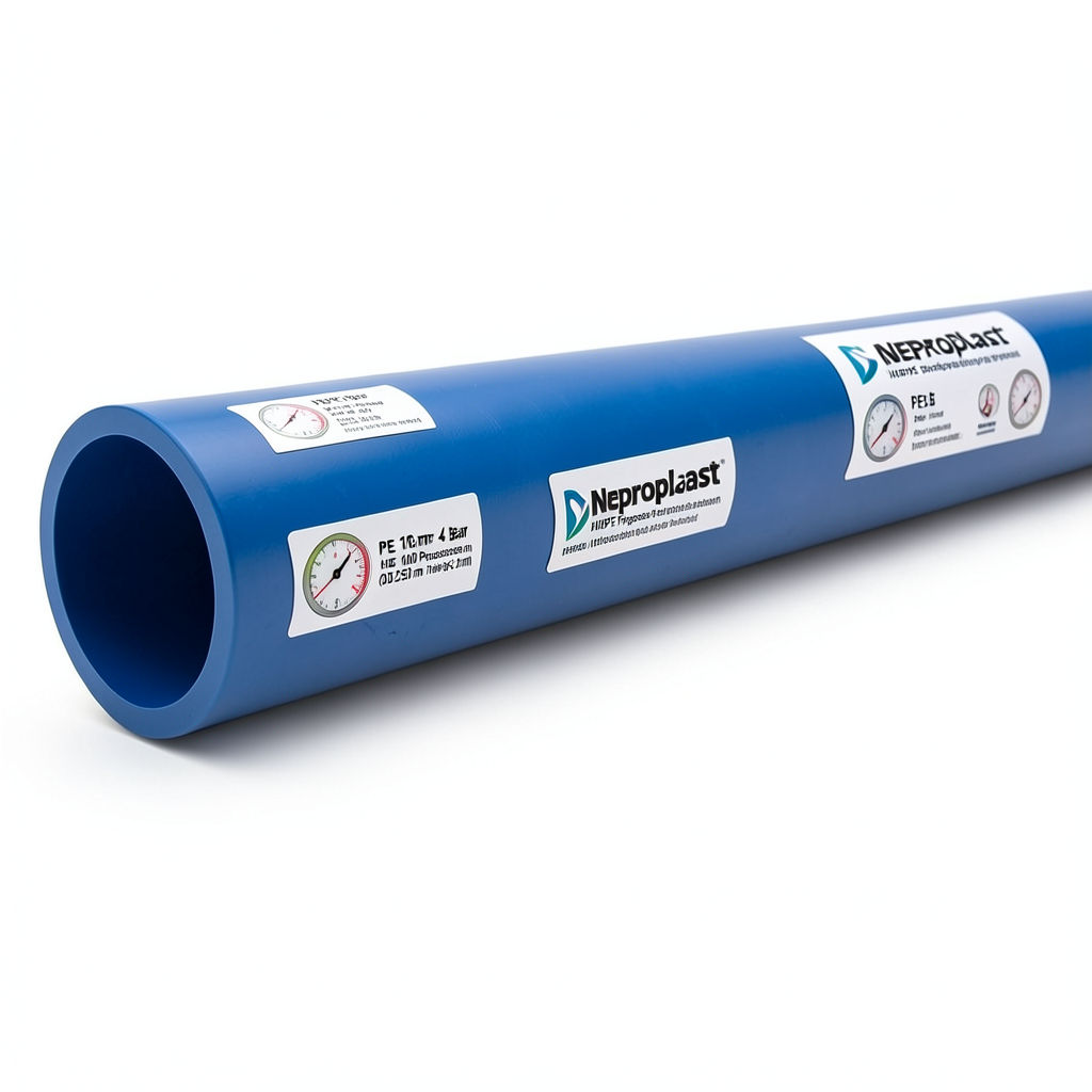 مواسير HDPE نيبروبلاست PE 100 ضغط 4 بار قطر خارجي 250 مم سمك 6.2 مم لون ازرق | نيبروبلاست