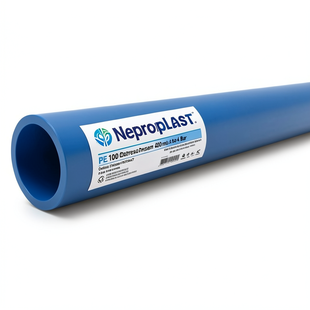 Neproplast HDPE Pipes PE 100 Pressure 4 Bar Outside Diameter 400 mm Thickness 9.8 mm Blue | NEPROPLAST
