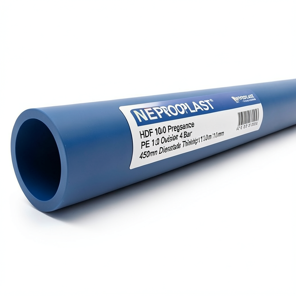 مواسير HDPE نيبروبلاست PE 100 ضغط 4 بار قطر خارجي 450 مم سمك 11.0 مم ازرق | نيبروبلاست