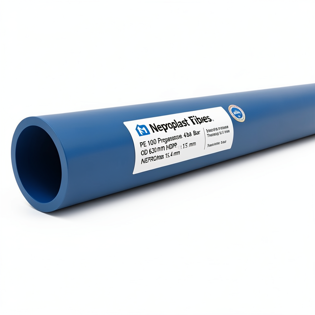 Neproplast HDPE Pipes PE 100 Pressure 4 Bar OD 630 mm Thickness 15.4 mm Blue | NEPROPLAST