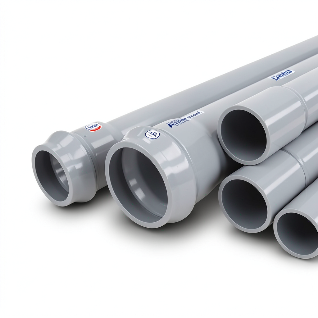 UPVC Plastic Pipes Nominal Pressure 25 Bar Outside Diameter 125 mm Thickness 11.4 mm Gray | Al Watania Plastics