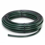 HDPE Plastic Coil Pipe  PN 15.7 Bar [PE 63] OD 40 mm  SDR 6  Color Black with Green Stripes | Almona Factory