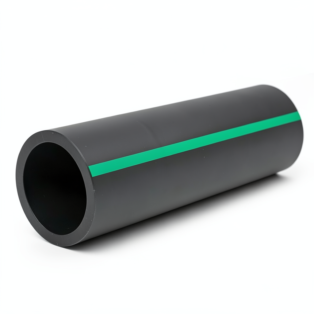 HDPE Polyethylene Pipe PN 10 Bar PE 63 OD 630 mm SDR 11 Black with Green Stripes