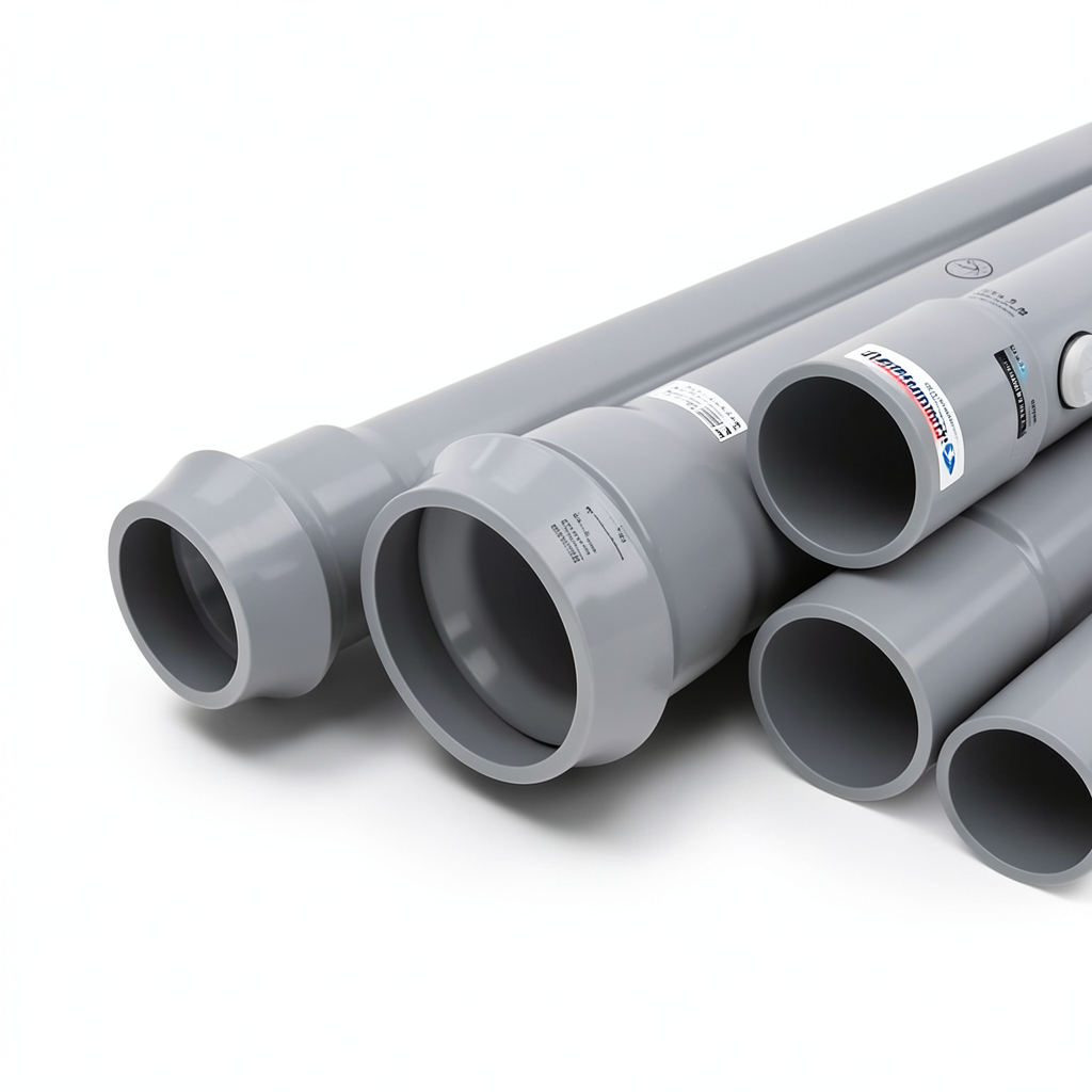 UPVC Plastic Pipes 25 Bar Pressure 200 mm Diameter 18.2 mm Thickness Gray | Al Watania Plastics
