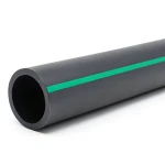 مواسير بلاستيك HDPE ضغط 15.9 بار [PE 63] قطر خارجي 250 مم SDR 7.4 لون أسود مع خط أخضر