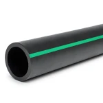 مواسير HDPE ضغط 15.9 بار PE 63 قطر خارجي 315 مم SDR 7.4 أسود مع خطوط خضراء