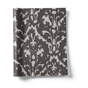 Italian Wallpaper Dark Brown Color Classic Design, Size 10mx0.70m, Model 15061