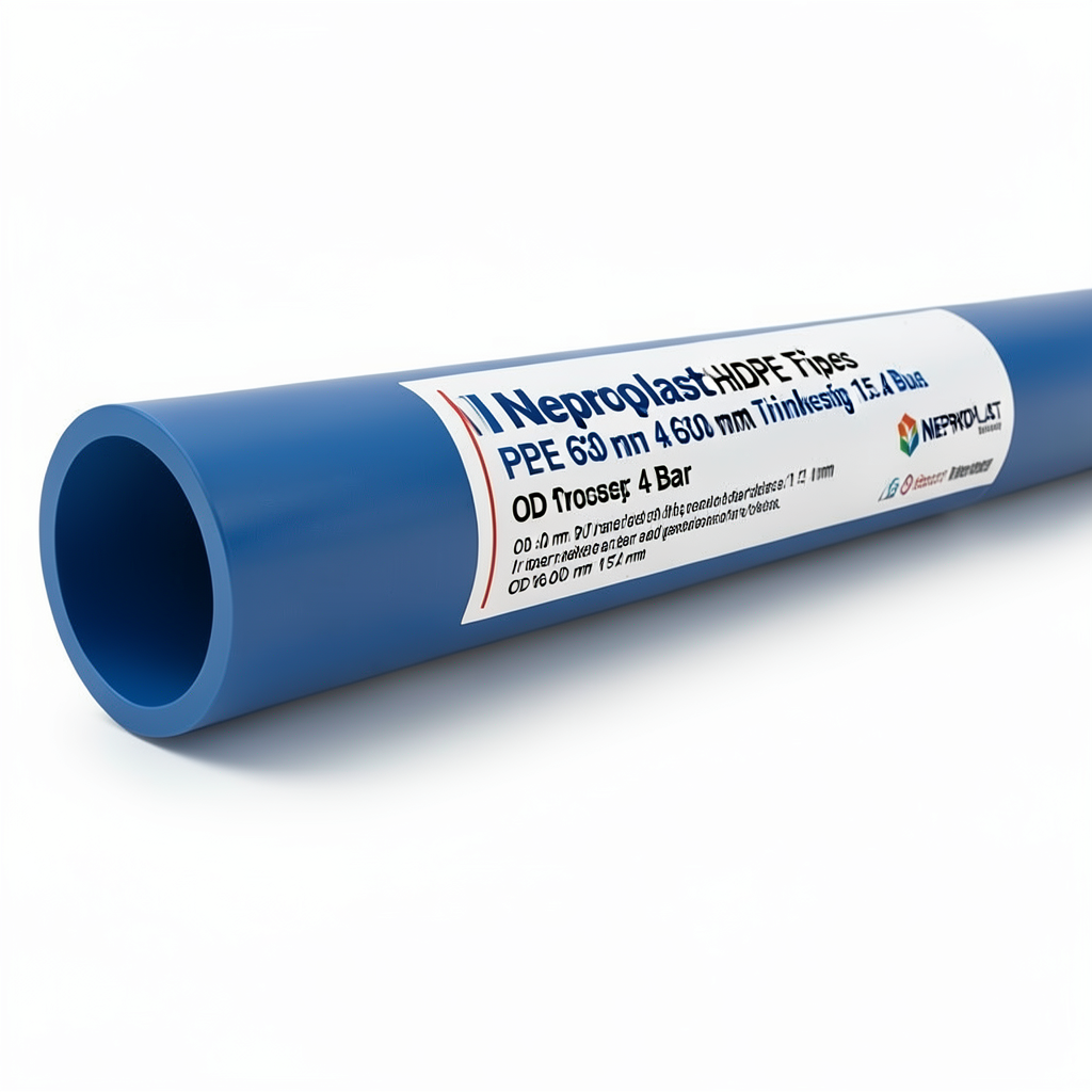 Neproplast HDPE Pipes PE 100 Pressure 4 Bar OD 630 mm Thickness 15.4 mm Blue | NEPROPLAST